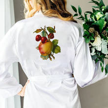Pijamas con estampado de frutas para mujer, bata de baño Kimono, vestido de boda, bata de dama de honor, batas de satén 2024 - compra barato