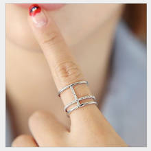 Wholesale Punk Vintage New Crystal Layer Chains Rings For Girls Female Gothic Fashion Women Boho Jewelry 2024 - buy cheap