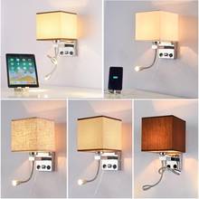 Lámpara de pared creativa europea para habitación de hotel, luz LED personalizada con carga USB, lámpara de pared para cabecera, lámpara de pared del dormitorio americana 2024 - compra barato