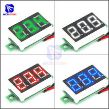 Mini voltímetro de 2 cables de alta precisión, 0,36 ", CC 4,7-32V, medidor de voltaje de Panel LED Digital, tubo de 3 bits rojo/azul/Verde/amarillo 2024 - compra barato
