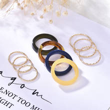 Chic Colorful Transparent Resin Acrylic Rings for Women Hot Morandi Color Women Party Aesthetic Jewelry Paired Ring Set 2024 - buy cheap