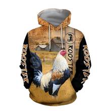 Tessvel-chándal de manga larga con estampado 3D, sudadera de manga larga con cremallera, estampado divertido de gallo, pollo, Camuflaje, chaqueta, C-9 2024 - compra barato