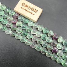Apdgg 12mm natural fluorite verde suave coração pedra preciosa solta contas 16 "strand jóias fazendo diy 2024 - compre barato