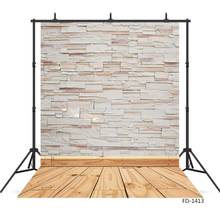 White Brick Wall Wood Floor Backdrop Decoration Baby Shower Children Portrait Pet Food Photography Background Photo Studio Props 2024 - buy cheap