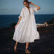 Vestido De playa para mujer, traje De baño, capa, falda holgada De algodón, caftán De playa, Animal Acrílico 2024 - compra barato