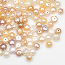Perla de agua dulce Natural de 6-7mm con cuentas semiperforadas en forma de marca, ¡para fabricación de joyas DIY! ¡Mezcla al por mayor para todos los artículos! 2024 - compra barato