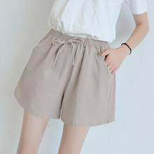 Women Casual Solid Color High Waist Drawstring Pockets Elastic Cotton Shorts Comfortable to Wear perfect gifts for women 2024 - buy cheap
