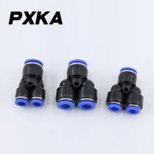Free shipping 2PCS Air pipe connector PW12-8 quick plug pneumatic Y-type tee 10mm6-4mm plastic reducer adapter 2024 - buy cheap