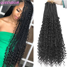 18 Inch Goddess Box Braid Ombre Bohemian Box Braid Crotchet Hair with Curly End Synthetic Boho Crochet Braids Extension Msglamor 2024 - buy cheap