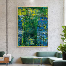 Abstract Green With Blue Painting 100% Handpainted Oil Painting On Canvas Without Frame Modern Wall Art For House Decoration 2024 - buy cheap