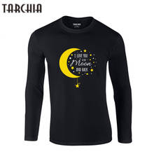 Tarco ia camiseta masculina estampada tamanho grande, camiseta estampa lua homme 2021 algodão para meninos com manga comprida, novo, 100% 2024 - compre barato