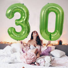 Balão de alumínio com números grandes de 32 e 40 polegadas, decoração de festa de aniversário, casamento, chá de bebê, infantil 2024 - compre barato