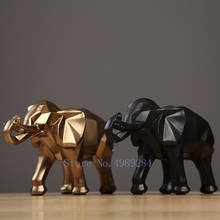 Elefante geométrico moderno, escultura de Animal de simulación, decoración creativa, accesorios de decoración de la habitación del hogar, estatuilla de elefante 2024 - compra barato