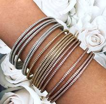 Simple Charms sparkling bangle single row rhinestone zircon vintage bracelets free shipping christmas gifts women chic bracelet 2024 - buy cheap