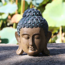 Estatua de Cabeza de Buda de resina, decoración Feng Shui esencial para el hogar, Yoga, meditación, jardín Zen, ornamento 2024 - compra barato