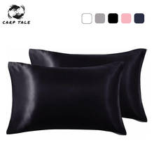 Washed Silk Pillowcase Satin Smooth Pillowcases 50x75cm Cushion Covers for Home Hotel Bedding Sleep Pillow Case 100% Polyester 2024 - buy cheap