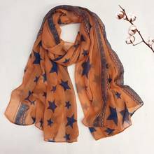 New Fashion Star Print Scarf Shawls Soft Long Star Pattern Wrap Hijab Scarves 3 Color  Free Shipping 2024 - buy cheap