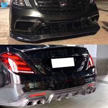 Carbon Fiber Front Lip Fender Cover Rear Diffuser Rear Spoiler Bumper Air Vent Trim For Benz W222 S63 S65 2017-2020 2024 - buy cheap