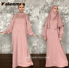 Formal Muslim Women Hijab Dress Abaya Prayer Garment Sets khimar Islamic Clothing Dubai Turkey Namaz Jurken Abayas Kalenmos 2024 - buy cheap