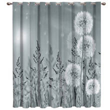 Plant Grey Dandelion Window Treatments Curtains Valance Window Curtains Dark Living Room Kitchen Bedroom Indoor Drapes 2024 - buy cheap