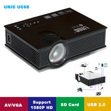UNIC UC68 Портативный светодиодный проектор 1800 люмен 80 110 ANSI HD 1080p Full HD видео Wifi проектор для домашнего кинотеатра 2024 - купить недорого