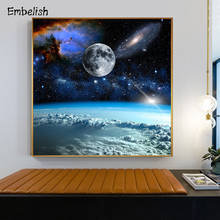 1 Pieces Moon And Space Landscape Wall Art Pictures For Living Room HD Canvas Caudros Paintings Modern home Decor Poster Arworks 2024 - buy cheap