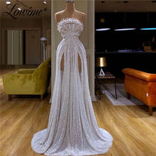 Платье для выпускного вечера без бретелек с бисером 2020 Abendkleider длинное сексуальное вечернее платье на заказ вечерние платья знаменитостей для женщин в Дубае 2024 - купить недорого