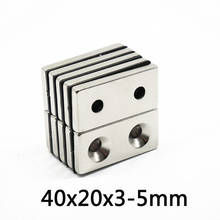 5~100PCS 40x20x3-5 Block Powerful Magnets double Holes 4mm Countersunk Neodymium Magnet 40x20x3-5mm NdFeB Magnetic 40*20*3-5 mm 2024 - buy cheap