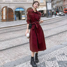2020 Women Causal Loose Maxi Corduroy Dress Spring Autumn Long Sleeve High Street Dresses 2024 - buy cheap