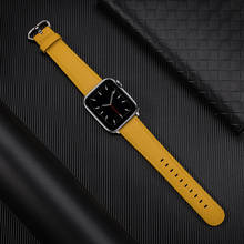 Correa de cuero para apple watch, 44mm, 42mm, 40mm, 38mm, Series SE 6 5 4 3 2 1, correa de repuesto para reloj de pulsera 2024 - compra barato