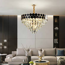 Постмодернистсветильник роскошная хрустальная люстра, черная атмосферная креативная дизайнерская лампа для спальни, гостиной, столовой 2024 - купить недорого