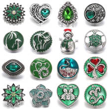 6pcs/lot Green Snap Button Fit Snap Bracelet Rhinestone 18mm Metal Snap Buttons Jewelry for Bracelet & Necklace Snap Jewelry 2024 - buy cheap