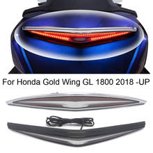 Luz LED de freno, señal de giro del maletero trasero de la motocicleta, cromada y negra, para Honda Goldwing GL1800 2019 2018-2021 2024 - compra barato