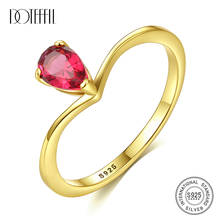 DOTEFFIL New Exquisite Pure 925 Sterling Silver Rings for Women Luxury Jewelry Double Color Engagement/Wedding Accessories Gift 2024 - buy cheap