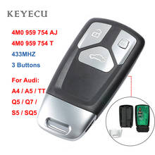 Keyecu 4M0 959 754 AJ T Smart Remote Car Key Fob 3 Buttons 433MHz for Audi TT A4 A5 Q5 Q7 S5 SQ5 - 4M0959754AJ, 4M0959754T 2024 - buy cheap