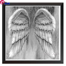 Diamond Painting Black and White Angel Wings  5D DIY Diamond Embroidery Cross Stitch Kit Rhinestone Mosaic Art Home Decoration 2024 - buy cheap