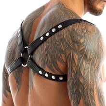 MSemis Sexy Leather Harness Men Bondage Lingerie Adjustable Body Chest Harness Bondage Costume O-Ring Harness with Press Buttons 2024 - buy cheap