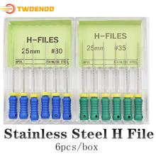 Dental Root Canal Treatment Files Stainless Steel H File 21mm 25mm Endo Files #15-40 Endodontic Files Hand Use 2024 - buy cheap