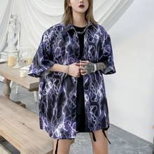 Женская блузка goth y2k, женская рубашка, топ, рубашки, винтажная свободная повседневная одежда, модные женские блузы, новая Готическая блузка с молнией 2024 - купить недорого