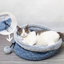 Round Plush Cat Bed House Cat Mat Winter Warm Sleeping Cats Nest Soft Long Plush Dog Basket Pet Cushion Portable Pets Supplies 2024 - buy cheap
