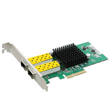 Tarjeta de red SFP de 2 puertos, tarjeta de red de fibra óptica 1G, PCIe 4X, tarjeta Lan de servidor con Intel 82576 2024 - compra barato