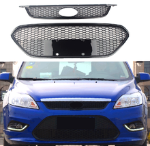 Front Gill+ Lower Grille Bumper Honeycomb For Ford Focus 2009 2010 2011 2012 2013 2014 2015 Hatchback Sedan Glossy Black 2024 - buy cheap