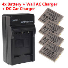 4 x bateria + carregador para pentax D-Li8 dli8 D-L18 optio a10 a30 s4i t20 fuji NP-40 + plugue do carro 2024 - compre barato