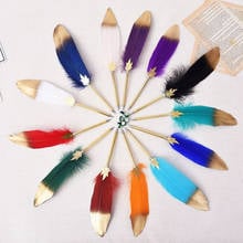 Ручка шариковая 0,5 мм с разноцветным пером, креативные Роскошные Канцтовары, ручки для письма, рождественский подарок, рекламная акция в офисе 2024 - купить недорого