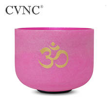 CVNC 8 Inch Pink Frosted Quartz Crystal Singing Bowl with OM Design B Note Crown Chakra with Free Rubber Mallet and O-ring 2024 - buy cheap