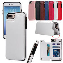 Fivela dupla proteger fundas multi caso da aleta de couro para o iphone 6s 6 7 8 plus capa magnética para o iphone se 2020 telefone coque etui 2024 - compre barato