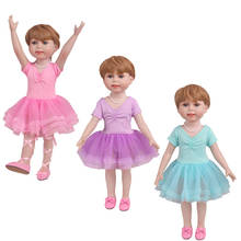 Vestido de boneca menina 18 polegadas, vestido de bailarina recém-nascido americano, brinquedos para bebê, saia com sapatos de 43 cm, bonecas de bebê c767 2024 - compre barato