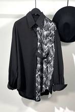 Owen Seak Men Casual Shirts High Street Style Men's Clothing Spring Male Autumn Print Long Sleeve Black Shirts 2024 - buy cheap