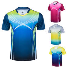 Новинка 2021, быстросохнущие футболки для бадминтона, Спортивная футболка для мужчин, быстросохнущие спортивные футболки для бадминтона и настольного тенниса, футболки для бега 2024 - купить недорого