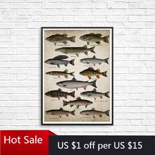 Fishing Angling Art Canvas Painting Posters Prints Breeds Of Fish Freshwater Fish Wall Picture for Home Room Decoration Wall Dec 2024 - buy cheap
